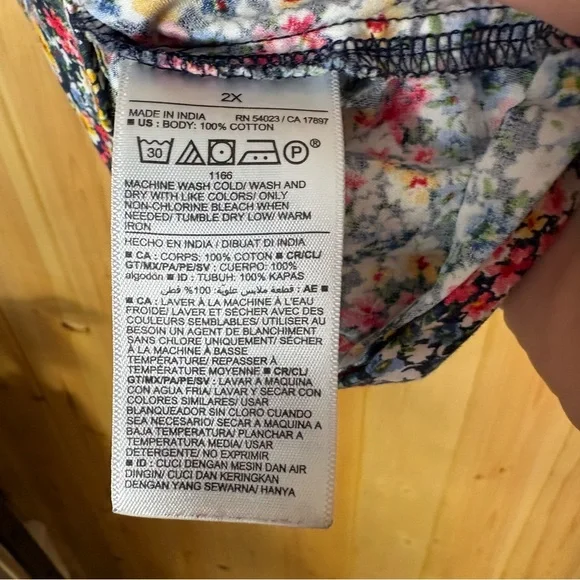 old navy micro Floral-Print Puff-Sleeve Babydoll Top 2X Spring Cottagecore color - Picture 5 of 12